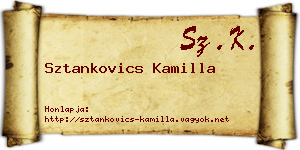 Sztankovics Kamilla névjegykártya